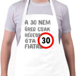 printfashion 30 éves (szürke) - Kötény - Fehér (16133463)