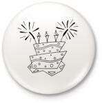 printfashion Szülinap - Kitűző, hűtőmágnes - Fehér (15094679)