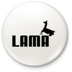 printfashion Lama Puma paródia - Kitűző, hűtőmágnes - Fehér (3079126)