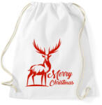 printfashion Deer Merry Christmas - Sportzsák, Tornazsák - Fehér (2047266)