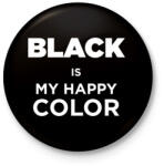 printfashion Happy color - Kitűző, hűtőmágnes - Fekete (3101619)