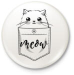 printfashion Zsebcica - Kitűző, hűtőmágnes - Fehér (4284425)