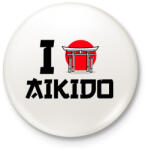 printfashion I love Aikido - Kitűző, hűtőmágnes - Fehér (9446033)