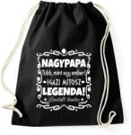 printfashion Nagypapa mítosz - Sportzsák, Tornazsák - Fekete (1240897)