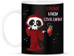 printfashion Csokit vagy csalunk halloween csontváz - Bögre - Fekete (9456693)