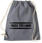 printfashion 100% techno - Sportzsák, Tornazsák - Grafitszürke (1474765)