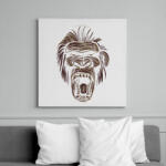 printfashion Gorilla fej - sötét alapra - Vászonkép - Fehér (6634685)