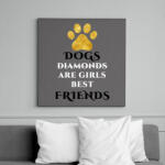 printfashion Dog friend - Vászonkép - Sötétszürke (6666505)