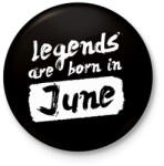 printfashion A legendák júniusban születnek - Kitűző, hűtőmágnes - Fekete (3092043)