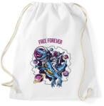 printfashion Free forever - Dínó és űrhajós - Sportzsák, Tornazsák - Fehér (6929879)