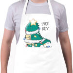 printfashion T-rex karácsonyfa - Kötény - Fehér (4904201)