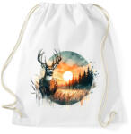 printfashion Szarvas - erdei naplemente - ajándék vadászoknak - Sportzsák, Tornazsák - Fehér (15377594)
