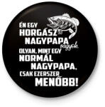 printfashion Horgász nagypapa - Kitűző, hűtőmágnes - Fekete (3099510)