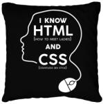 printfashion I know HTML and CSS - Párnahuzat, Díszpárnahuzat - Fekete (7242320)