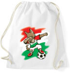 printfashion Magyar focis póló - Dabelő kutyával - Sportzsák, Tornazsák - Fehér (10854516)