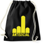 printfashion Antisocial finger - Sportzsák, Tornazsák - Fekete (7030637)