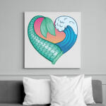 printfashion Mermaid love - Vászonkép - Fehér (13858122)