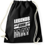 printfashion A legendák májusban születnek - Sportzsák, Tornazsák - Fekete (209234)