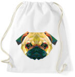 printfashion Mopsz kutya - Sportzsák, Tornazsák - Fehér (1023608)
