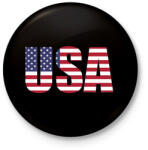 printfashion USA - Kitűző, hűtőmágnes - Fekete (3101592)