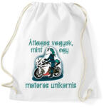 printfashion motoros unikornis - Sportzsák, Tornazsák - Fehér (2921238)