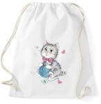 printfashion Macska - Sportzsák, Tornazsák - Fehér (1654772)