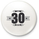 printfashion b-day-30-dark-lightgrey - Kitűző, hűtőmágnes - Fehér (3076382)