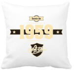 printfashion born-in-1959-cream-choco - Párnahuzat, Díszpárnahuzat - Fehér (622618)