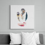 printfashion Watercolor Painted Feathers - Vászonkép - Fehér (6625510)