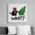 printfashion What? - Karácsonyos macska - Vászonkép - Fehér (14923559)