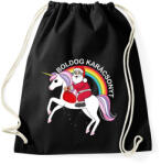 printfashion Boldog karácsonyt unikornison - Sportzsák, Tornazsák - Fekete (7442789)