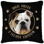 printfashion Angol buldog - Legjobb barát - Párnahuzat, Díszpárnahuzat - Fekete (7179944)