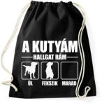 printfashion Hallgat rám a kutyám - Sportzsák, Tornazsák - Fekete (1920524)