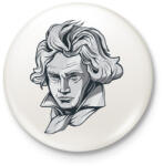 printfashion Beethoven - Kitűző, hűtőmágnes - Fehér (5096477)
