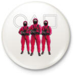 printfashion Squid game 3 soldiers with white symbols - Kitűző, hűtőmágnes - Fehér (5611100)