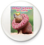 printfashion Donut worry be Capy - Kitűző, hűtőmágnes - Fehér (13607867)