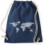 printfashion worldmap - Sportzsák, Tornazsák - Sötétkék (1638636)