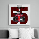 printfashion Carlos Sainz 55 autóversenyző - fekete felirat - Vászonkép - Fehér (16041460)