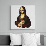 printfashion Mona lisa kebebbal - Vászonkép - Fehér (6638424)