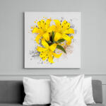 printfashion sárga lilom - Vászonkép - Fehér (6627627)