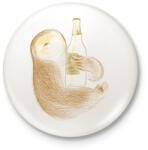 printfashion Lajhár és sör - Kitűző, hűtőmágnes - Fehér (13967330)