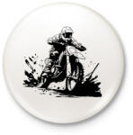printfashion motocross - Kitűző, hűtőmágnes - Fehér (16090231)
