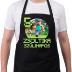 printfashion Minecraft születésnap - Egyedi névvel - Kötény - Fekete (7035623)