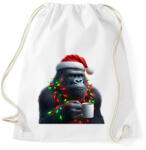 printfashion Kávézó / teázó karácsonyi party gorilla - Sportzsák, Tornazsák - Fehér (15251593)