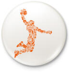 printfashion Kosárlabda játékos - Kitűző, hűtőmágnes - Fehér (3074147)