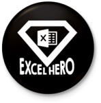 printfashion Excel hero - Kitűző, hűtőmágnes - Fekete (12565743)