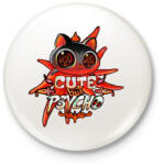 printfashion Cica - Cuki de veszélyes - Kitűző, hűtőmágnes - Fehér (4221457)