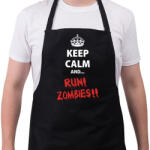 printfashion Keep calm and RUN! Zombies! ! - Kötény - Fekete (4918031)