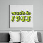 printfashion made-in-1933-green-grey - Vászonkép - Fehér (6622612)