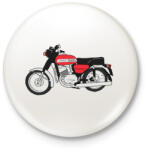 printfashion Jawa 350 - Kitűző, hűtőmágnes - Fehér (5100223)